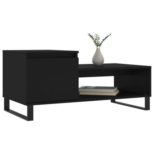 Table basse Noir 100x50x45 cm Bois d'ingénierie - Photo n°3; ?>