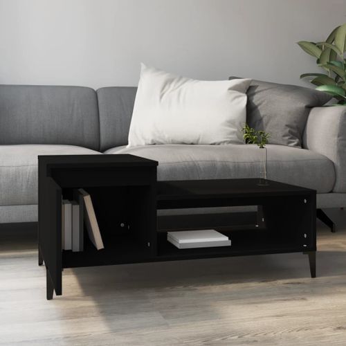 Table basse Noir 100x50x45 cm Bois d'ingénierie - Photo n°3; ?>