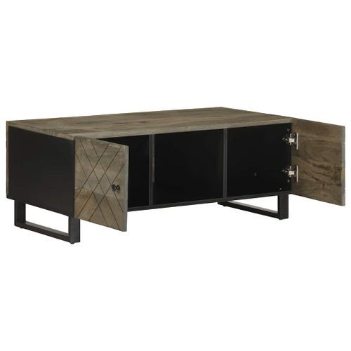 Table basse noir 100x54x40 cm bois massif de manguier - Photo n°2; ?>