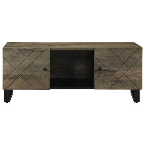 Table basse noir 100x54x40 cm bois massif de manguier - Photo n°3; ?>