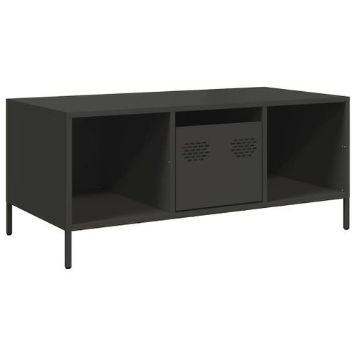 Table basse noir 101,5x50x43,5 cm acier laminé à froid - Photo n°2; ?>