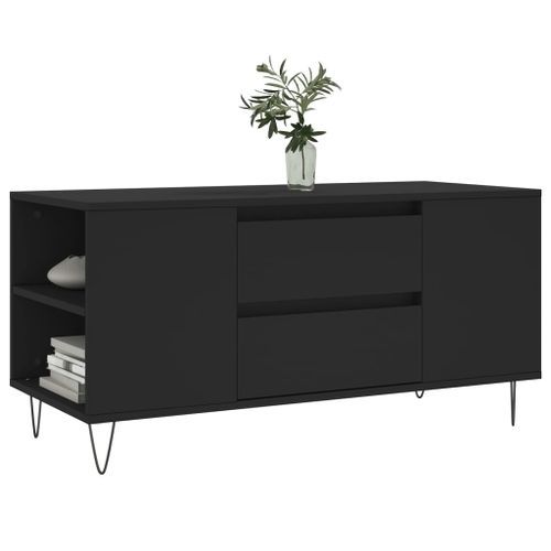 Table basse noir 102x44,5x50 cm bois d'ingénierie - Photo n°3; ?>