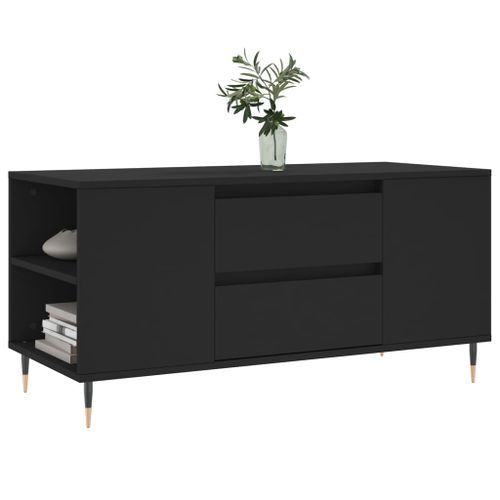 Table basse noir 102x44,5x50 cm bois d'ingénierie - Photo n°3; ?>