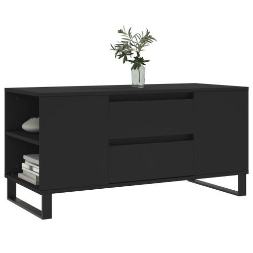 Table basse noir 102x44,5x50 cm bois d'ingénierie - Photo n°3; ?>