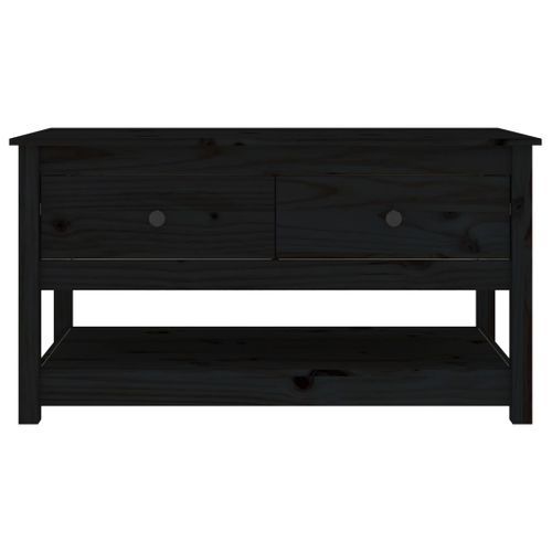 Table basse Noir 102x49x55 cm Bois massif de pin - Photo n°3; ?>