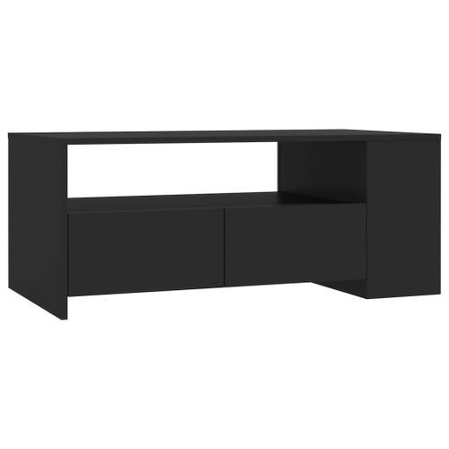 Table basse noir 102x55x42 cm bois d'ingénierie - Photo n°2; ?>