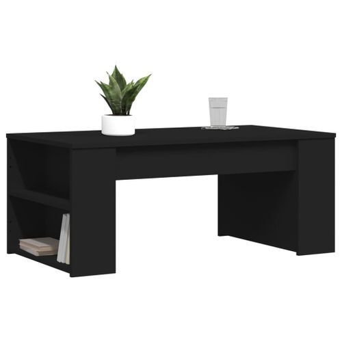 Table basse noir 102x55x42 cm bois d'ingénierie - Photo n°3; ?>