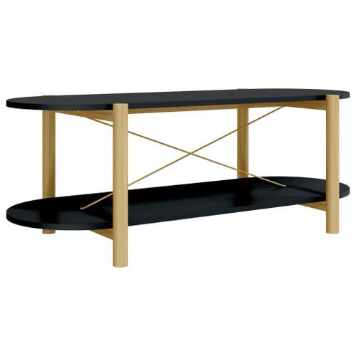 Table basse Noir 110x48x40 cm Bois d'ingénierie - Photo n°2; ?>