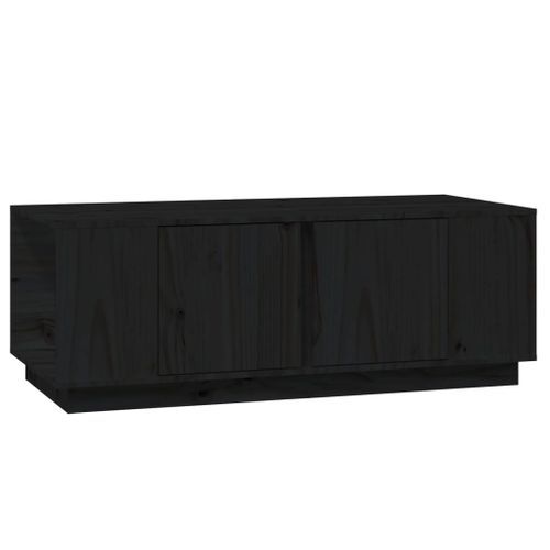 Table basse Noir 110x50x40 cm Bois massif de pin - Photo n°2; ?>