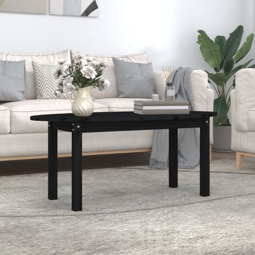 Table basse Noir 110x55x45 cm Bois massif de pin - Photo n°2; ?>