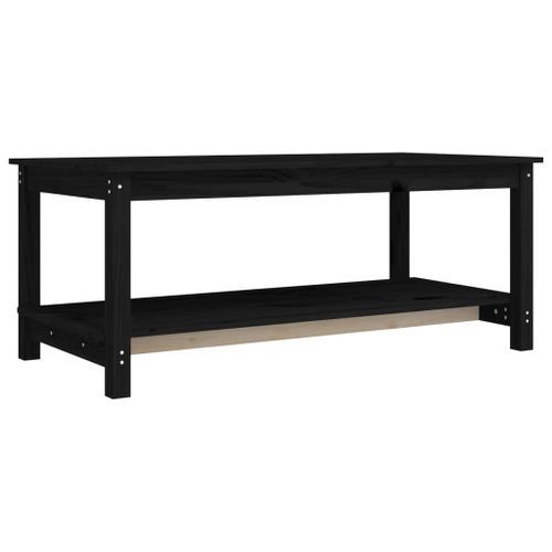 Table basse Noir 110x55x45 cm Bois massif de pin - Photo n°2; ?>