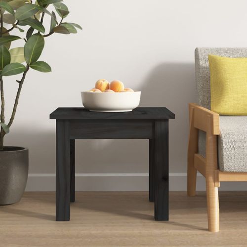 Table basse Noir 35x35x30 cm Bois massif de pin - Photo n°3; ?>