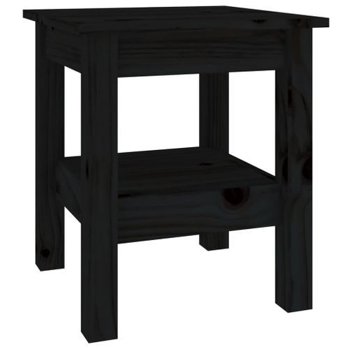 Table basse Noir 35x35x40 cm Bois massif de pin - Photo n°2; ?>