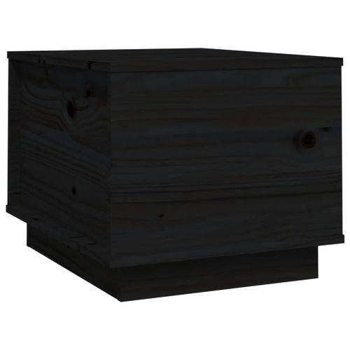 Table basse Noir 40x50x35 cm Bois massif de pin - Photo n°2; ?>