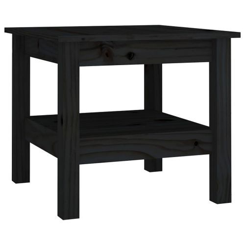 Table basse Noir 45x45x40 cm Bois massif de pin - Photo n°2; ?>