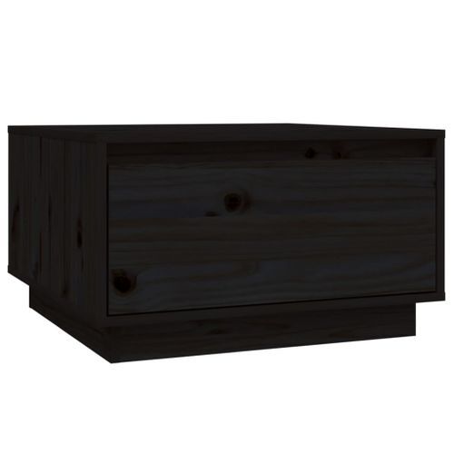 Table basse Noir 55x56x32 cm Bois massif de pin - Photo n°2; ?>