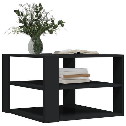 Table basse noir 59,5x59,5x40 cm bois d'ingénierie - Photo n°3; ?>