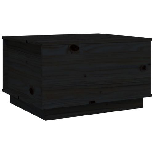 Table basse Noir 60x50x35 cm Bois massif de pin - Photo n°2; ?>