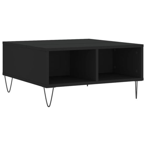 Table basse noir 60x60x30 cm bois d'ingénierie - Photo n°2; ?>