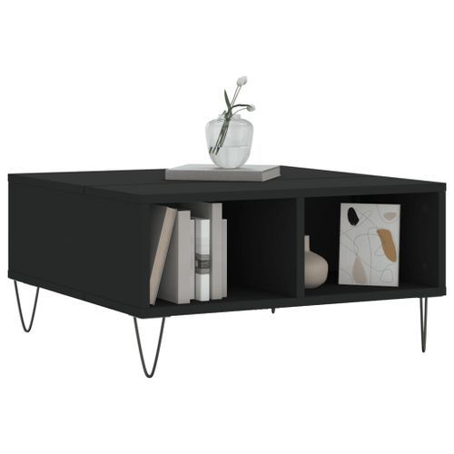 Table basse noir 60x60x30 cm bois d'ingénierie - Photo n°3; ?>