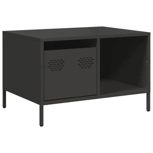 Table basse noir 68,5x50x43,5 cm acier laminé à froid - Photo n°2; ?>