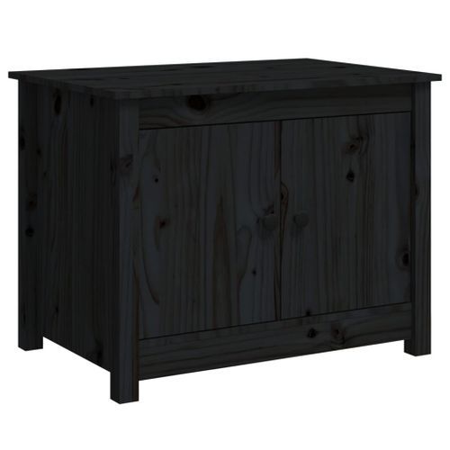 Table basse Noir 71x49x55 cm Bois massif de pin - Photo n°2; ?>