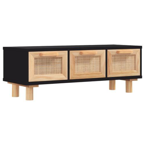 Table basse Noir 80x40x30 cm Bois d'ingénierie et pin massif - Photo n°2; ?>