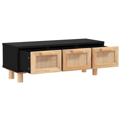 Table basse Noir 80x40x30 cm Bois d'ingénierie et pin massif - Photo n°3; ?>