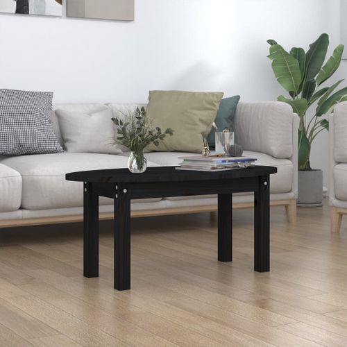 Table basse Noir 80x40x35 cm Bois massif de pin - Photo n°2; ?>