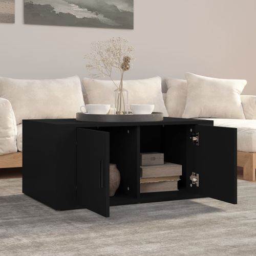 Table basse Noir 80x50x36 cm Bois d'ingénierie - Photo n°3; ?>