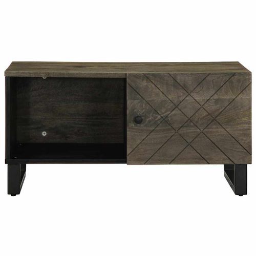 Table basse noir 80x50x40 cm bois massif de manguier - Photo n°3; ?>