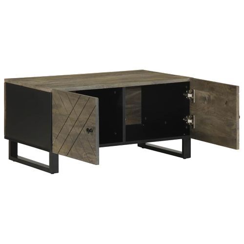 Table basse noir 80x50x40 cm bois massif de manguier - Photo n°2; ?>