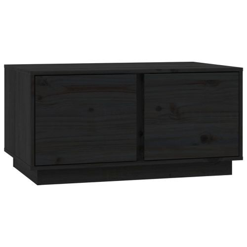 Table basse Noir 80x50x40 cm Bois massif de pin - Photo n°2; ?>