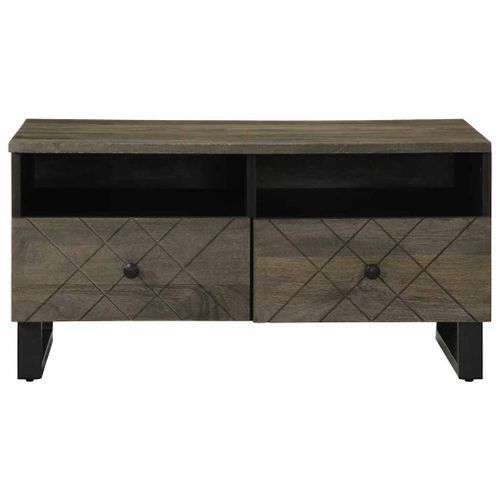 Table basse noir 80x54x40 cm bois massif de manguier - Photo n°3; ?>