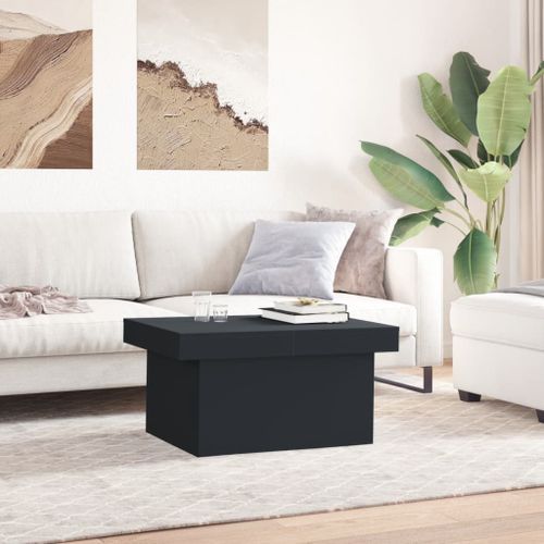 Table basse noir 80x55x40 cm bois d'ingénierie - Photo n°3; ?>