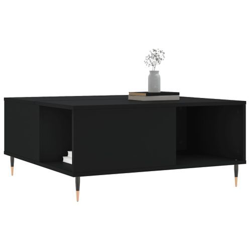 Table basse noir 80x80x36,5 cm bois d'ingénierie - Photo n°3; ?>