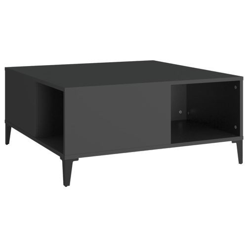 Table basse noir 80x80x36,5 cm bois d'ingénierie - Photo n°2; ?>