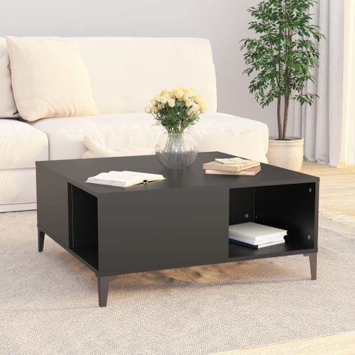 Table basse noir 80x80x36,5 cm bois d'ingénierie - Photo n°3; ?>