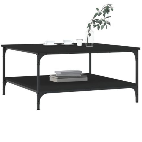 Table basse noir 80x80x40 cm bois d'ingénierie - Photo n°3; ?>