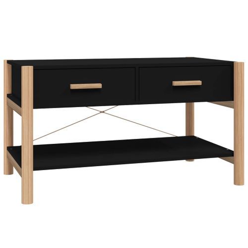 Table basse Noir 82x48x45 cm Bois d'ingénierie - Photo n°2; ?>