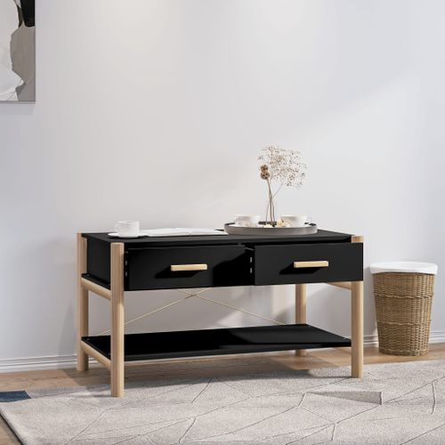 Table basse Noir 82x48x45 cm Bois d'ingénierie - Photo n°3; ?>