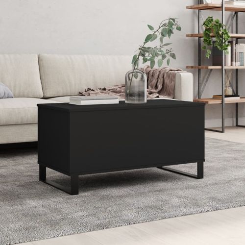 Table basse Noir 90x44,5x45 cm Bois d'ingénierie - Photo n°2; ?>