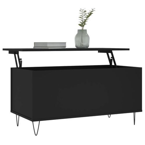 Table basse Noir 90x44,5x45 cm Bois d'ingénierie - Photo n°3; ?>