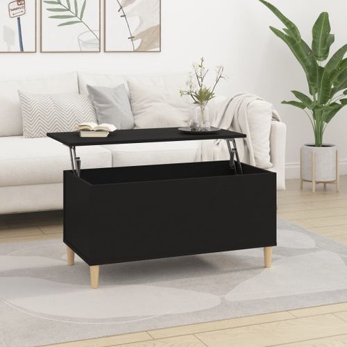 Table basse Noir 90x44,5x45 cm Bois d'ingénierie - Photo n°2; ?>