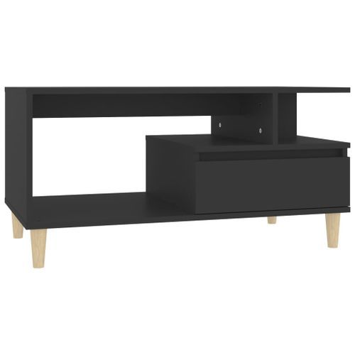 Table basse Noir 90x49x45 cm Bois d'ingénierie - Photo n°2; ?>