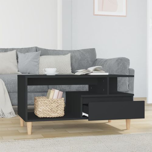 Table basse Noir 90x49x45 cm Bois d'ingénierie - Photo n°3; ?>