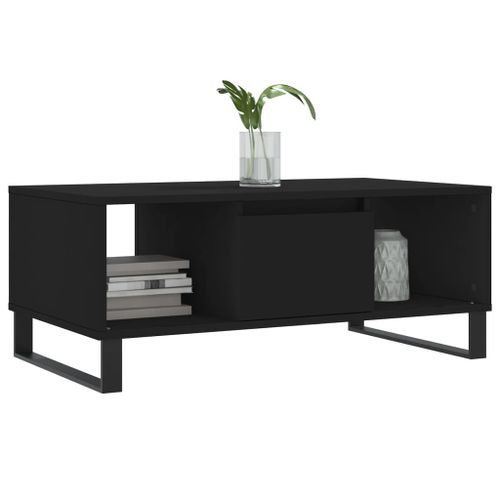 Table basse Noir 90x50x36,5 cm Bois d'ingénierie - Photo n°3; ?>