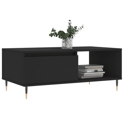 Table basse Noir 90x50x36,5 cm Bois d'ingénierie - Photo n°3; ?>