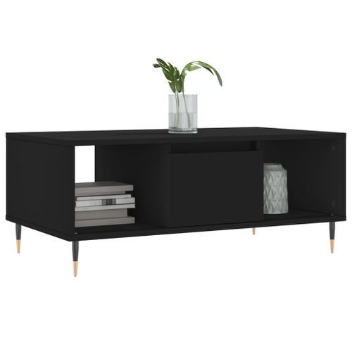 Table basse Noir 90x50x36,5 cm Bois d'ingénierie - Photo n°3; ?>