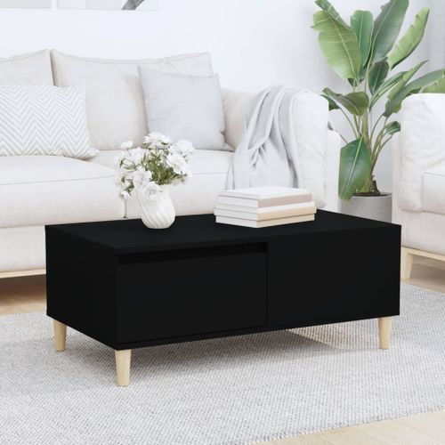 Table basse Noir 90x50x36,5 cm Bois d'ingénierie - Photo n°2; ?>